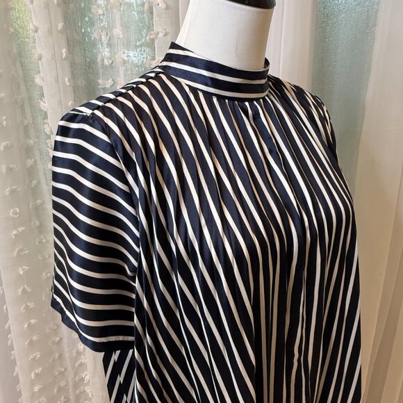 ASOS Striped Short-Sleeve Satin Dress - Picture 2 of 10